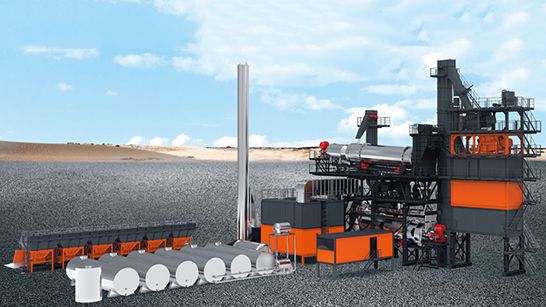 Usina misturadora de asfalto contínua