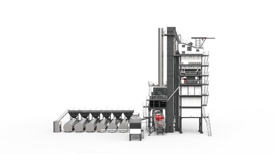 Usina misturadora de asfalto (com silo de armazenamento inferior), série GLB